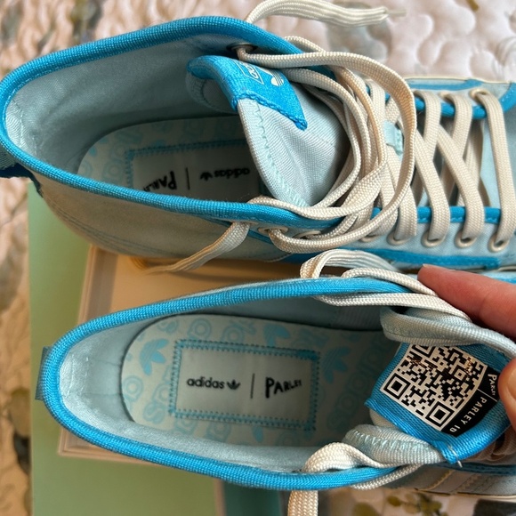 LikeNew! adidas Parley Nizza Platform Mid  Almost Blue Sneakers Women's Size 8.5 - Picture 10 of 15